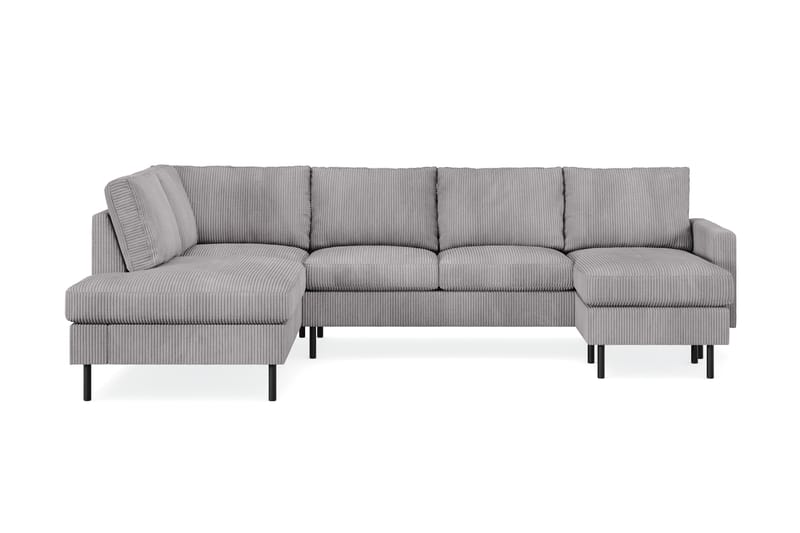 Peppe 4-sits Vänstervänd U-formad Soffa med Divan och Schäslong i Manchester - Mörkgrå - Möbler - Soffa - U-soffa