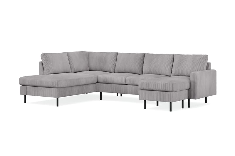 Peppe 4-sits Vänstervänd U-formad Soffa med Divan och Schäslong i Manchester - Mörkgrå - Möbler - Soffa - U-soffa
