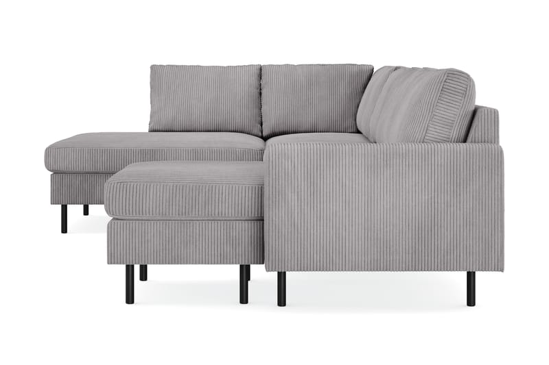 Peppe 4-sits Vänstervänd U-formad Soffa med Divan och Schäslong i Manchester - Mörkgrå - Möbler - Soffa - U-soffa