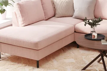 Peppe 4-sits Vänstervänd U-formad Soffa med Divan och Schäslong i Manchester - Rosa - Möbler - Soffa - U-soffa