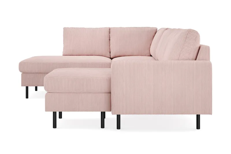 Peppe 4-sits Vänstervänd U-formad Soffa med Divan och Schäslong i Manchester - Rosa - Möbler - Soffa - U-soffa