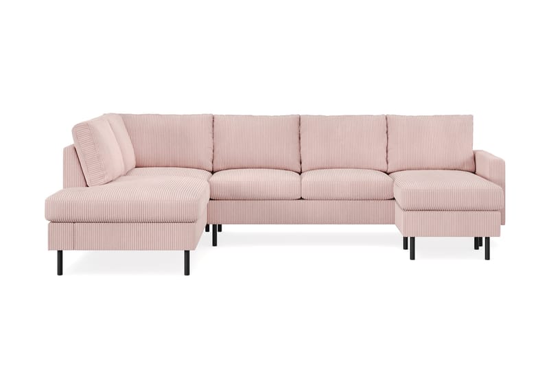 Peppe 4-sits Vänstervänd U-formad Soffa med Divan och Schäslong i Manchester - Rosa - Möbler - Soffa - U-soffa