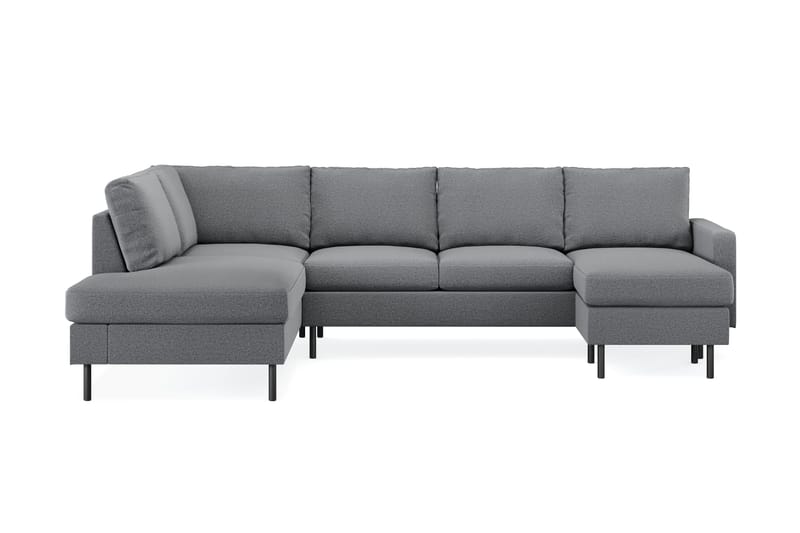 Peppe 4-sits Vänstervänd U-formad Soffa med Divan och Schäslong i Tyg - Ljusgrå - Möbler - Soffa - U-soffa