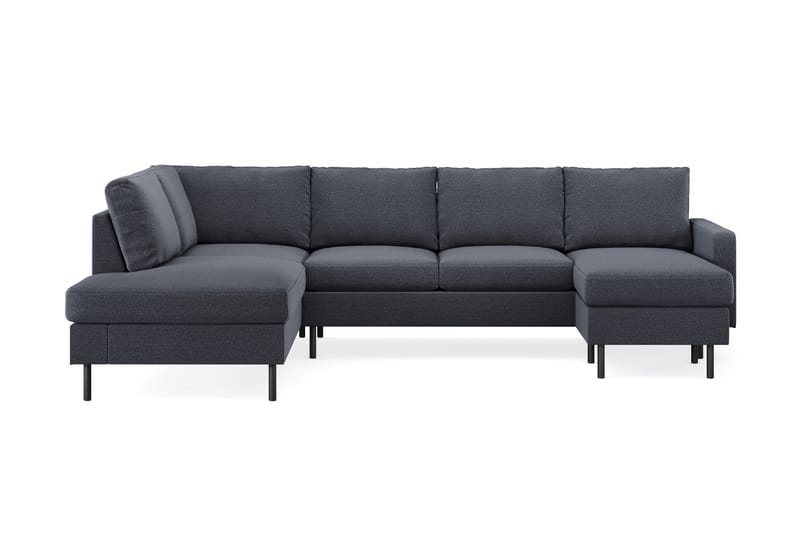Peppe 4-sits Vänstervänd U-formad Soffa med Divan och Schäslong i Tyg - Mörkgrå - Möbler - Soffa - U-soffa