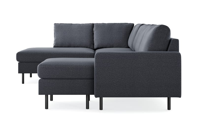 Peppe 4-sits Vänstervänd U-formad Soffa med Divan och Schäslong i Tyg - Mörkgrå - Möbler - Soffa - U-soffa