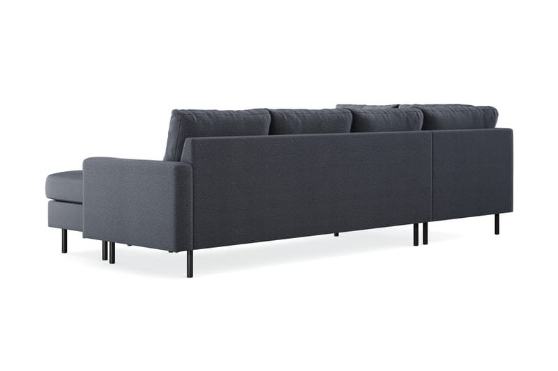 Peppe 4-sits Vänstervänd U-formad Soffa med Divan och Schäslong i Tyg - Mörkgrå - Möbler - Soffa - U-soffa