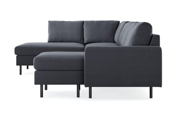 Peppe 4-sits Vänstervänd U-formad Soffa med Divan och Schäslong i Tyg - Mörkgrå - Möbler - Soffa - U-soffa