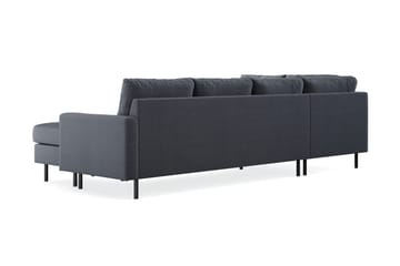 Peppe 4-sits Vänstervänd U-formad Soffa med Divan och Schäslong i Tyg - Mörkgrå - Möbler - Soffa - U-soffa