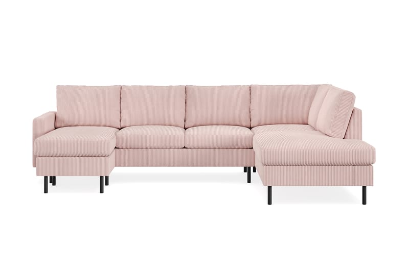 Peppe Soffa m. Divan och Schäslong 5-sits Höger - Rosa - U-soffa