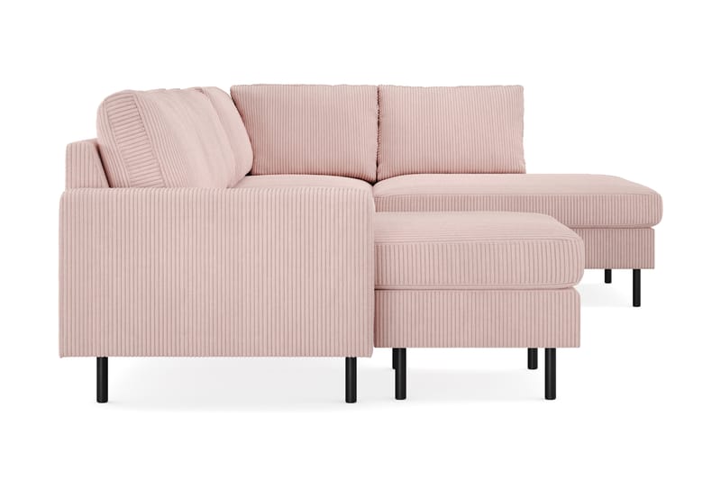 Peppe Soffa m. Divan och Schäslong 5-sits Höger - Rosa - U-soffa