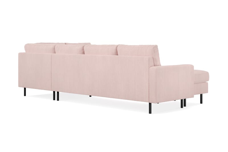 Peppe Soffa m. Divan och Schäslong 5-sits Höger - Rosa - U-soffa