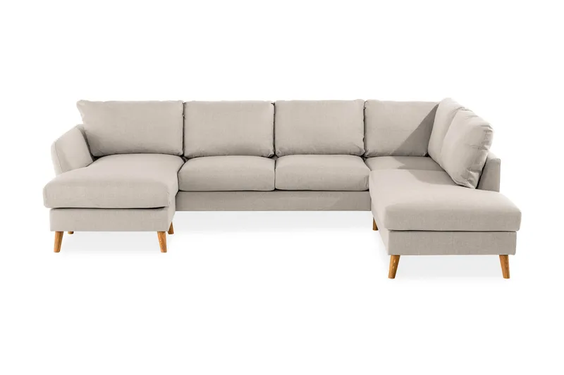 Trend 4-sits Högervänd U-formad Soffa med Divan och Schäslong i Tyg - Beige - Möbler - Soffa - U-soffa