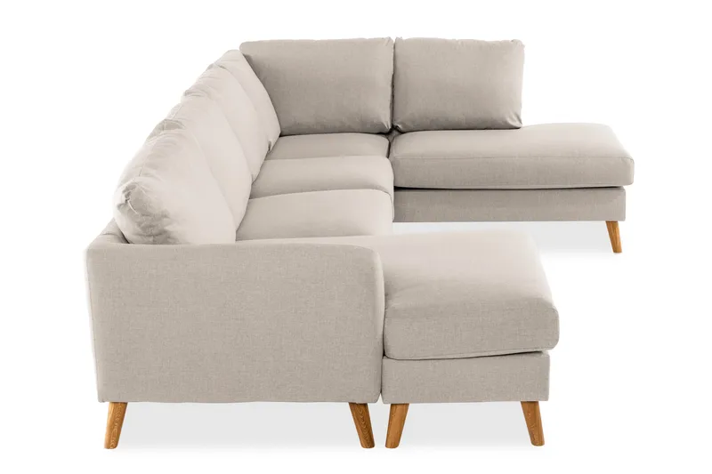Trend 4-sits Högervänd U-formad Soffa med Divan och Schäslong i Tyg - Beige - Möbler - Soffa - U-soffa