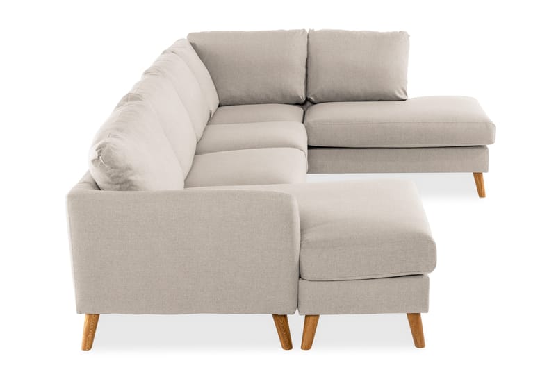 Trend 4-sits Högervänd U-formad Soffa med Divan och Schäslong i Tyg - Beige - Möbler - Soffa - U-soffa