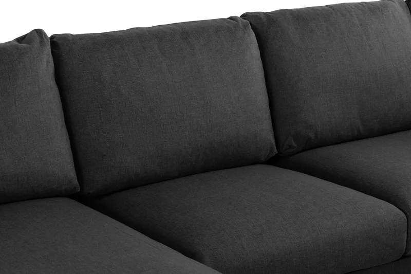 Trend 4-sits Högervänd U-formad Soffa med Divan och Schäslong i Tyg - Svart - Möbler - Soffa - U-soffa