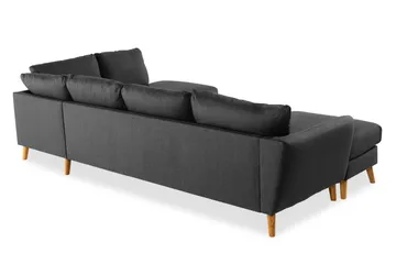Trend 4-sits Högervänd U-formad Soffa med Divan och Schäslong i Tyg - Svart - Möbler - Soffa - U-soffa