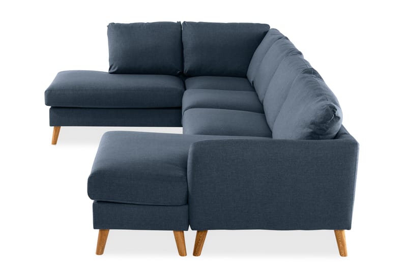 Trend 4-sits Vänstervänd U-formad Soffa med Divan och Schäslong i Tyg - Blå - Möbler - Soffa - U-soffa