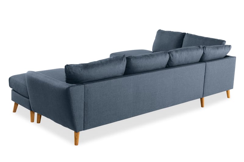 Trend 4-sits Vänstervänd U-formad Soffa med Divan och Schäslong i Tyg - Blå - Möbler - Soffa - U-soffa