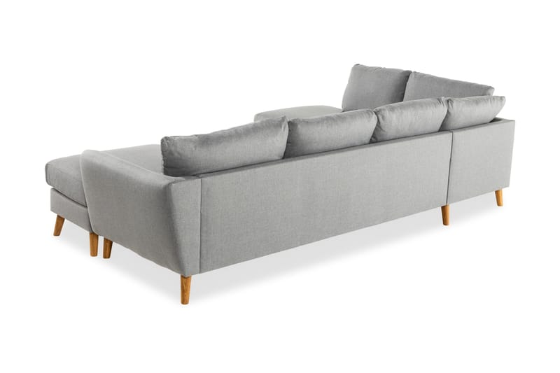 Trend 4-sits Vänstervänd U-formad Soffa med Divan och Schäslong i Tyg - Grå - Möbler - Soffa - U-soffa