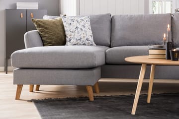 Trend 4-sits Vänstervänd U-formad Soffa med Divan och Schäslong i Tyg - Grå - Möbler - Soffa - U-soffa