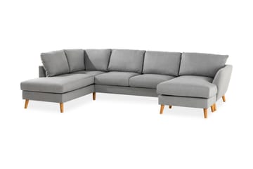 Trend 4-sits Vänstervänd U-formad Soffa med Divan och Schäslong i Tyg - Grå - Möbler - Soffa - U-soffa
