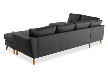 Trend 4-sits Vänstervänd U-formad Soffa med Divan och Schäslong i Tyg - Svart - Möbler - Soffa - U-soffa