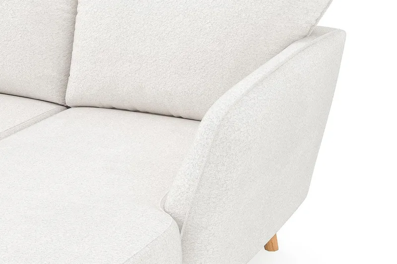 Trend Lyx 4-sits Högervänd U-formad Soffa med Divan och Schäslong i Bouclé - Vit - Möbler - Soffa - U-soffa
