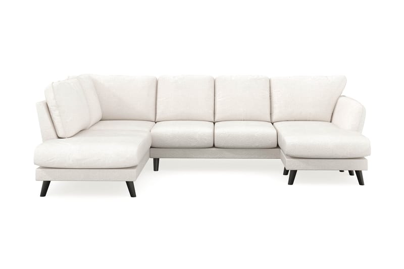 Trend Lyx 4-sits Högervänd U-formad Soffa med Divan och Schäslong i Bouclé - Vit - Möbler - Soffa - U-soffa