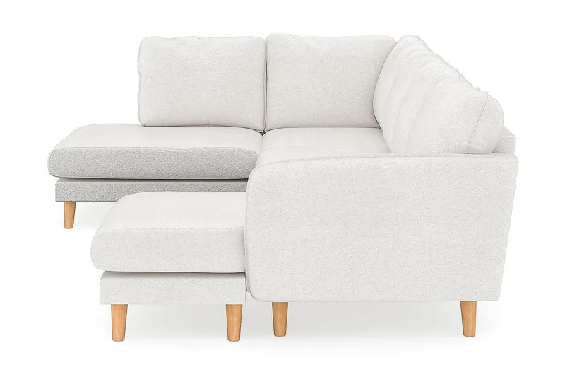 Trend Lyx 4-sits Högervänd U-formad Soffa med Divan och Schäslong i Bouclé - Vit - Möbler - Soffa - U-soffa