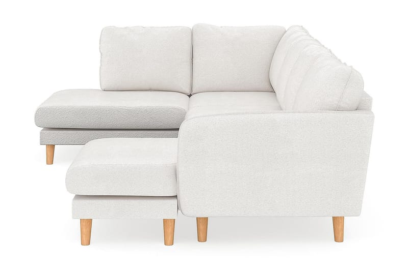 Trend Lyx 4-sits Högervänd U-formad Soffa med Divan och Schäslong i Bouclé - Vit - Möbler - Soffa - U-soffa