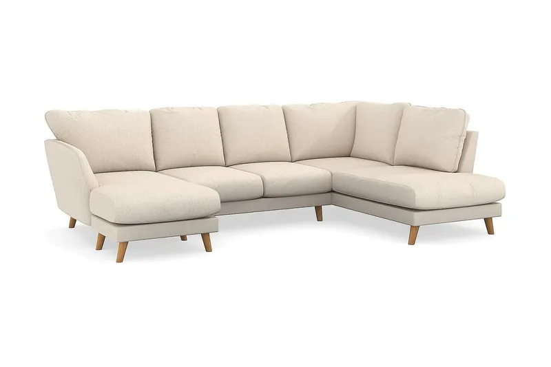 Trend Lyx 4-sits Högervänd U-formad Soffa med Divan och Schäslong i Manchester - Beige - Möbler - Soffa - U-soffa