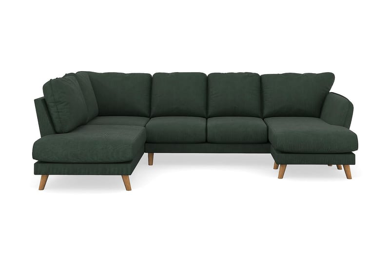 Trend Lyx 4-sits Högervänd U-formad Soffa med Divan och Schäslong i Manchester - Mörkgrön - Möbler - Soffa - U-soffa