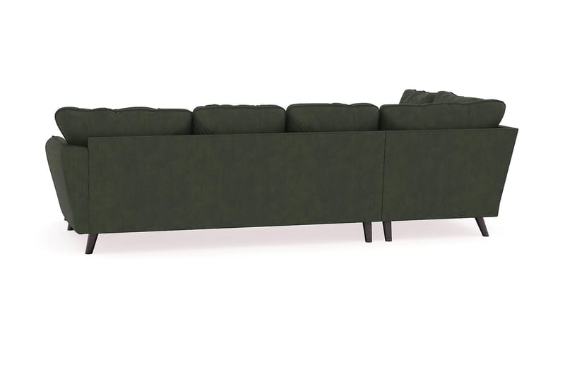 Trend Lyx 4-sits Högervänd U-formad Soffa med Divan och Schäslong i Manchester - Mörkgrön - Möbler - Soffa - U-soffa