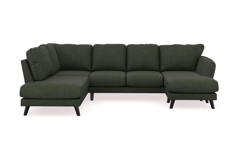 Trend Lyx 4-sits Högervänd U-formad Soffa med Divan och Schäslong i Manchester - Mörkgrön - Möbler - Soffa - U-soffa