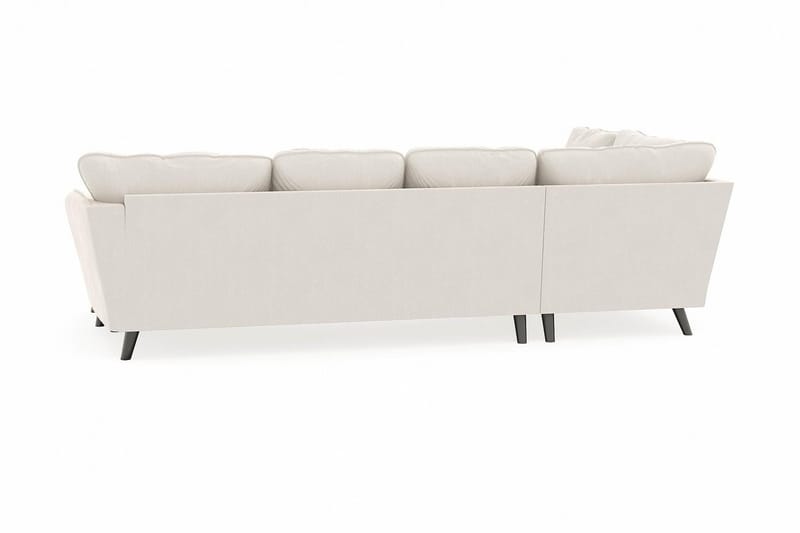 Trend Lyx 4-sits Högervänd U-formad Soffa med Divan och Schäslong i Sammet - Krämvit - Möbler - Soffa - U-soffa