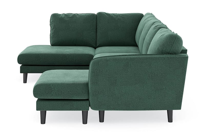 Trend Lyx 4-sits Högervänd U-formad Soffa med Divan och Schäslong i Sammet - Mörkgrön - Möbler - Soffa - U-soffa