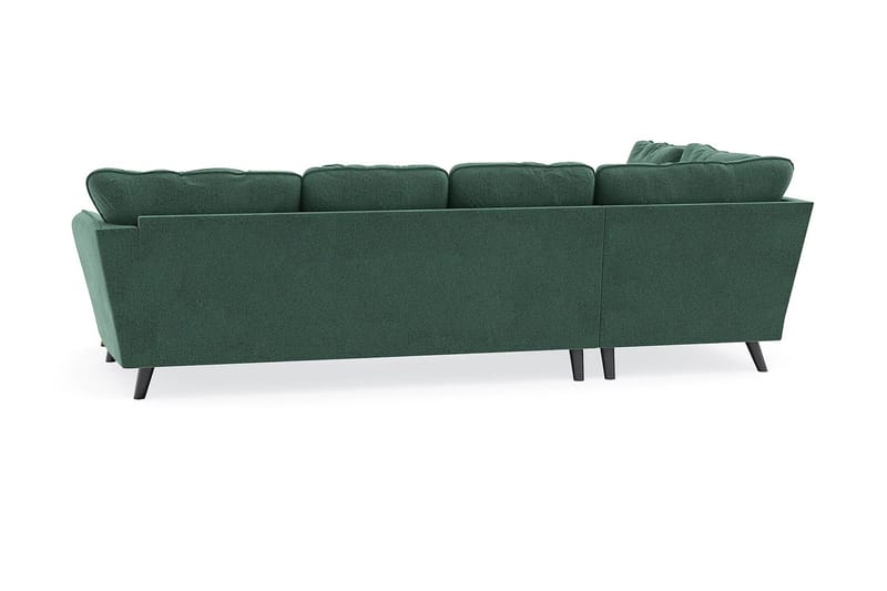 Trend Lyx 4-sits Högervänd U-formad Soffa med Divan och Schäslong i Sammet - Mörkgrön - Möbler - Soffa - U-soffa