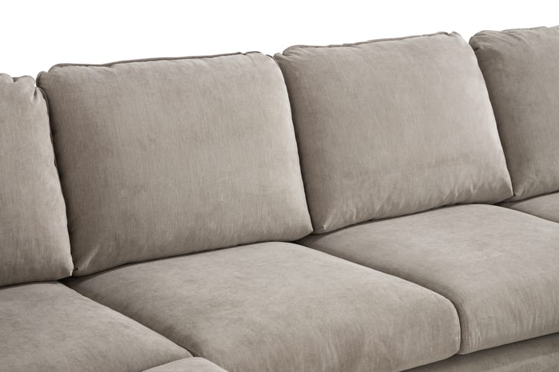 Trend Lyx 4-sits Högervänd U-formad Soffa med Divan och Schäslong i Tyg - Beige - Möbler - Soffa - U-soffa