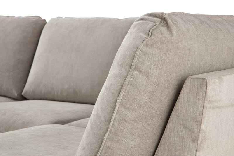 Trend Lyx 4-sits Högervänd U-formad Soffa med Divan och Schäslong i Tyg - Beige - Möbler - Soffa - U-soffa