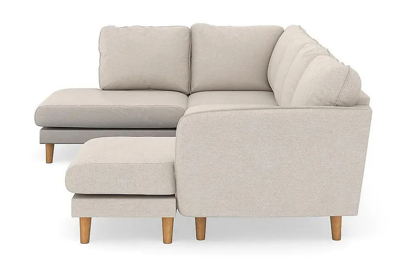 Trend Lyx 4-sits Högervänd U-formad Soffa med Divan och Schäslong i Tyg - Beige - Möbler - Soffa - U-soffa