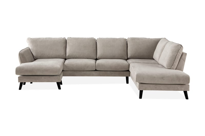 Trend Lyx 4-sits Högervänd U-formad Soffa med Divan och Schäslong i Tyg - Beige - Möbler - Soffa - U-soffa
