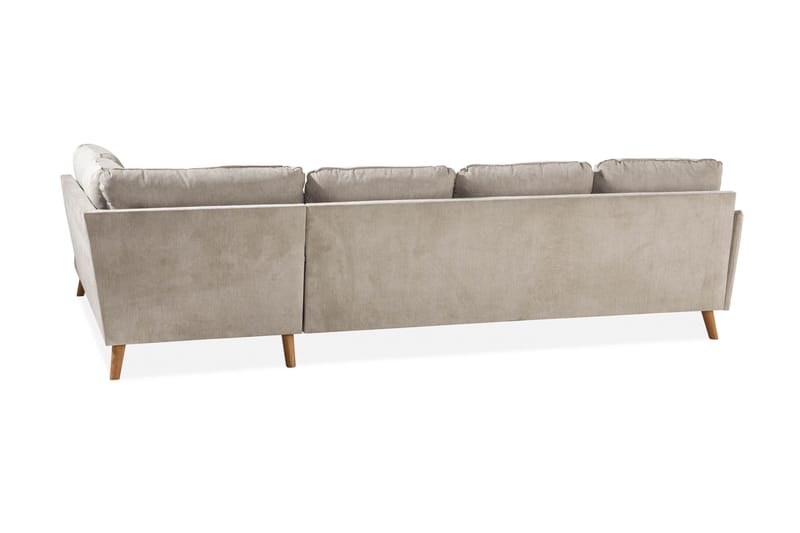 Trend Lyx 4-sits Högervänd U-formad Soffa med Divan och Schäslong i Tyg - Beige - Möbler - Soffa - U-soffa