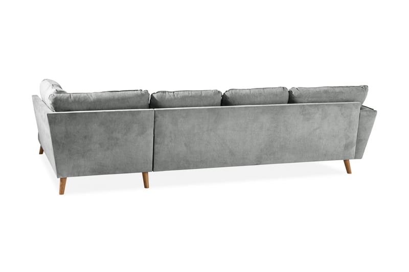 Trend Lyx 4-sits Högervänd U-formad Soffa med Divan och Schäslong i Tyg - Grå - Möbler - Soffa - U-soffa