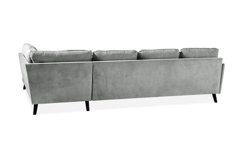 Trend Lyx 4-sits Högervänd U-formad Soffa med Divan och Schäslong i Tyg - Grå - Möbler - Soffa - U-soffa