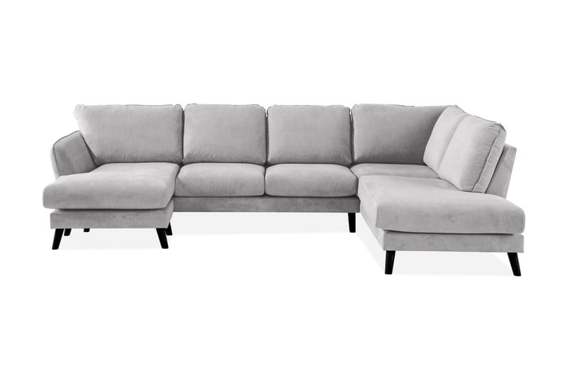 Trend Lyx 4-sits Högervänd U-formad Soffa med Divan och Schäslong i Tyg - Ljusgrå - Möbler - Soffa - U-soffa