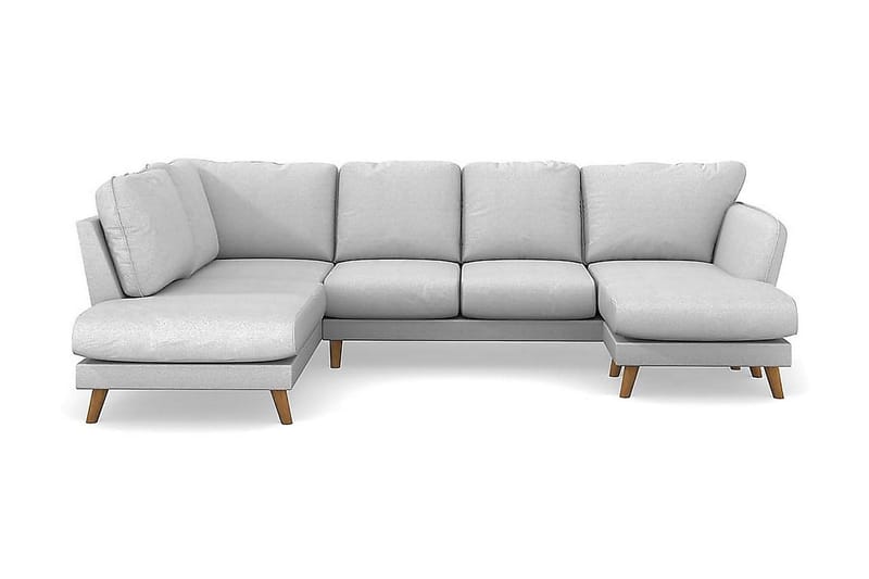 Trend Lyx 4-sits Högervänd U-formad Soffa med Divan och Schäslong i Tyg - Ljusgrå - Möbler - Soffa - Skinnsoffor