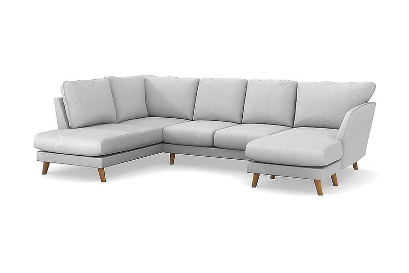 Trend Lyx 4-sits Högervänd U-formad Soffa med Divan och Schäslong i Tyg - Ljusgrå - Möbler - Soffa - Skinnsoffor