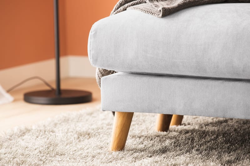 Trend Lyx 4-sits Högervänd U-formad Soffa med Divan och Schäslong i Tyg - Ljusgrå - Möbler - Soffa - U-soffa
