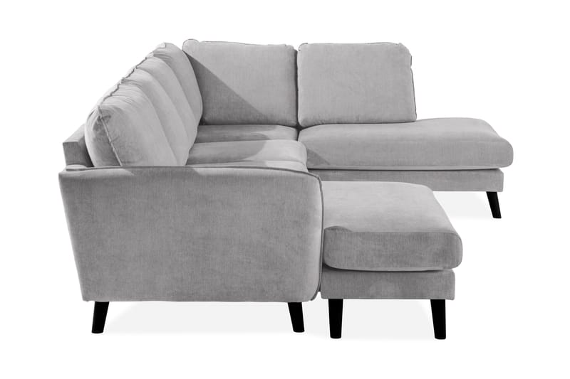 Trend Lyx 4-sits Högervänd U-formad Soffa med Divan och Schäslong i Tyg - Ljusgrå - Möbler - Soffa - U-soffa