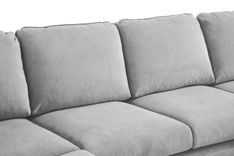 Trend Lyx 4-sits Högervänd U-formad Soffa med Divan och Schäslong i Tyg - Ljusgrå - Möbler - Soffa - U-soffa